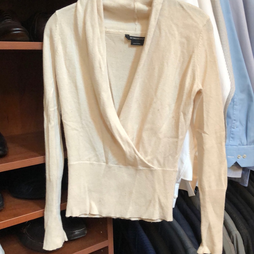 Silk and cashmere open v sweater